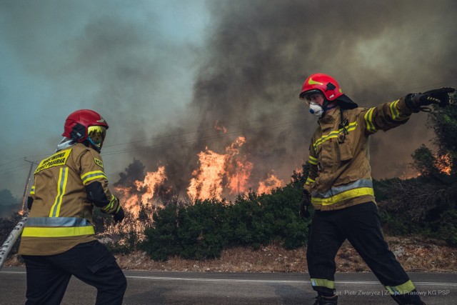 Polscy strażacy gaszą pożary lasów w Grecji