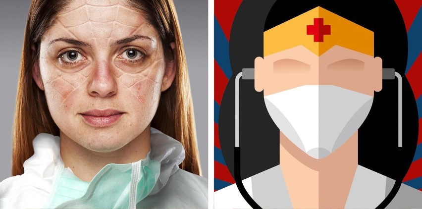 W oczach artystów lekarze to superbohaterowie: twórcy wspierają służby medyczne niezwykłymi grafikami