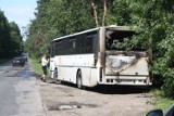 DĄBROWA GÓRNICZA: Zapalił się autobus pracowniczy [FOTO, FILM]