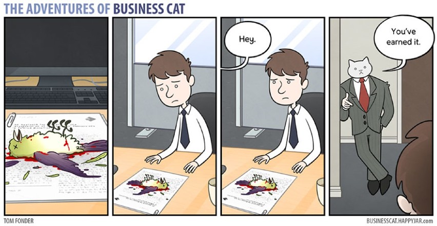 Wyobraźcie sobie, że szefem waszej firmy jest kot. To nie byłaby dobra sytuacja. Oto dowody