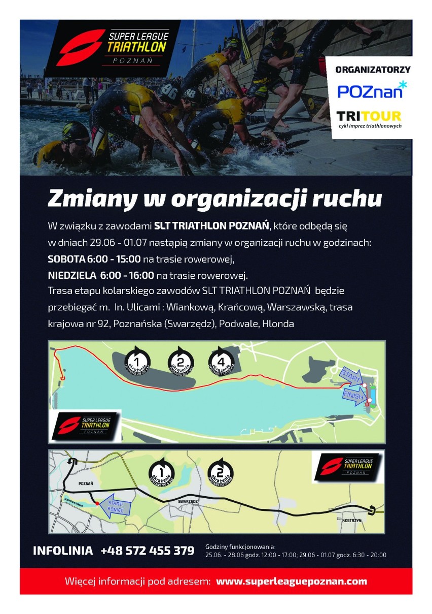 Super League Triathlon Poznań 2018: Zmiany w organizacji ruchu