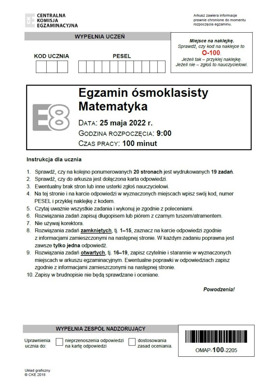 Kliknij i sprawdź ODPOWIEDZI do egzaminu z matematyki 2022...