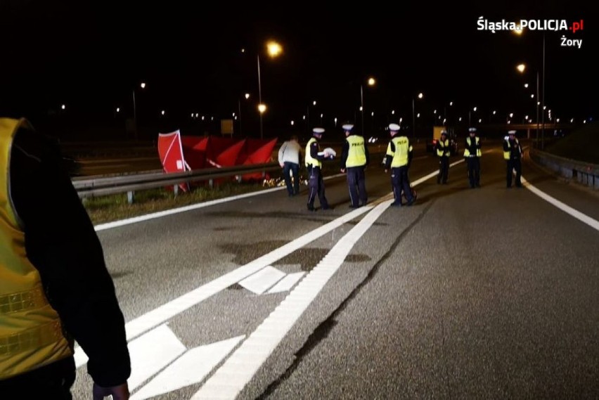 Tragiczny wypadek na A1 w Żorach. Zginął 20-letni motocyklista