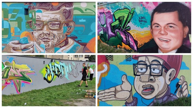 Murale na ścianach garaży przy ul. Steina w Oleśnie to prawdziwa galeria sztuki streetartowej.