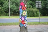 Kolorowe patchworki zdobią drzewa przed MOK-iem