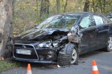 Wypadek za Serbami. Droga na Golę zablokowana po zderzeniu lawety z osobówką [ZDJĘCIA]