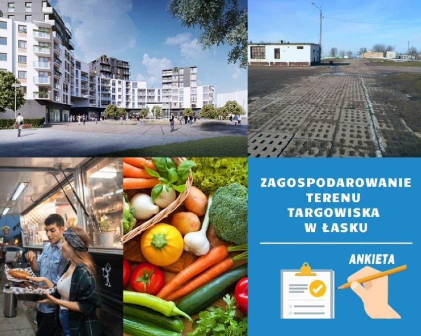 Nowe zagospodarowanie terenu targowiska w Łasku. Jest pomysł, by zbudować blok. Urząd pyta mieszkańców o opinie