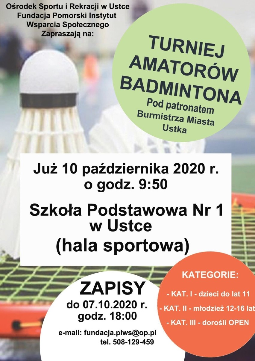 Turniej Amatorów Badmintona w Ustce. Zapisz się i weź udział w zmaganiach