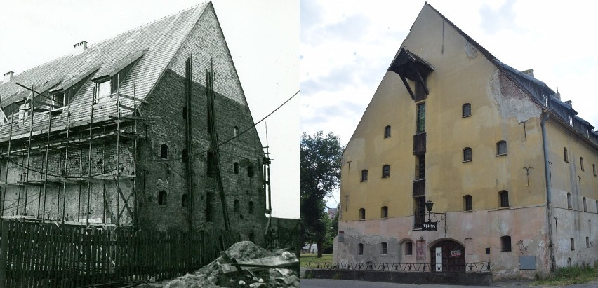 Spichrz w Stargardzie na ZDJĘCIACH przed wojną, w latach 60. i 70., obecnie. W 1945 zrujnowany, potem odbudowany, teraz znów czeka na remont