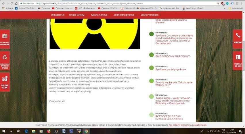 Hakerzy na stronę urzędu w Gorzkowicach wstawili...
