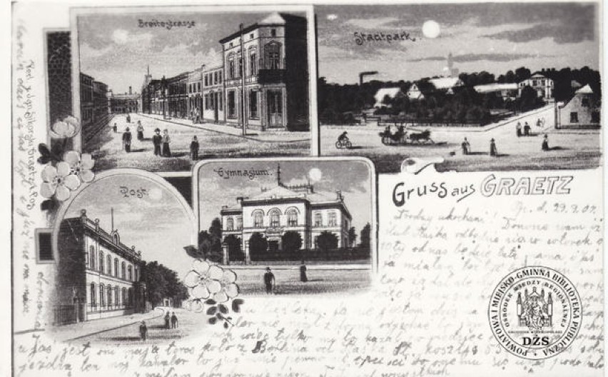 Oto archiwalne pocztówki z Grodziska Wielkopolskiego. Na takich kartkach wysyłano pozdrowienia