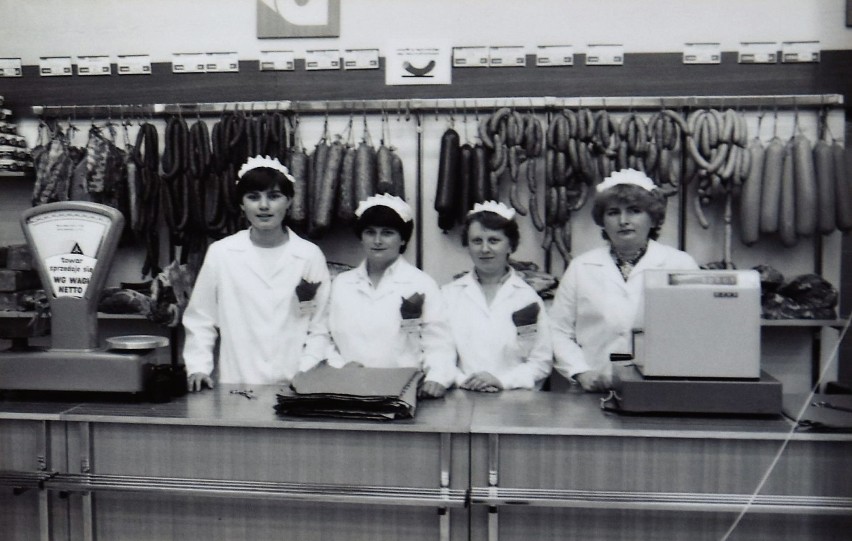 Pracownice stoiska mięsnego w Hermesie w Rybniku. 1984 rok.