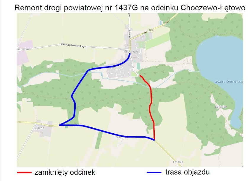 W lipcu zamknięta będzie droga Choczewo-Łętowo i Kolkowo-Strzebielinek. Kierowcy będą musieli korzystać z objazdów