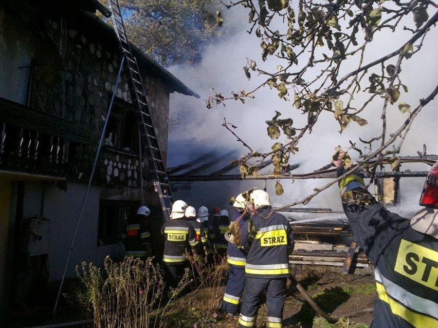 Wielki pożar stolarni w bielskiej dzielnicy Straconka