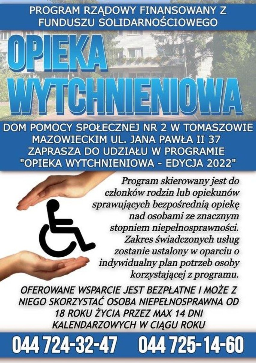 Opieka wytchnieniowa w Tomaszowie. Czeka wsparcie dla rodzin osób niepełnosprawnych