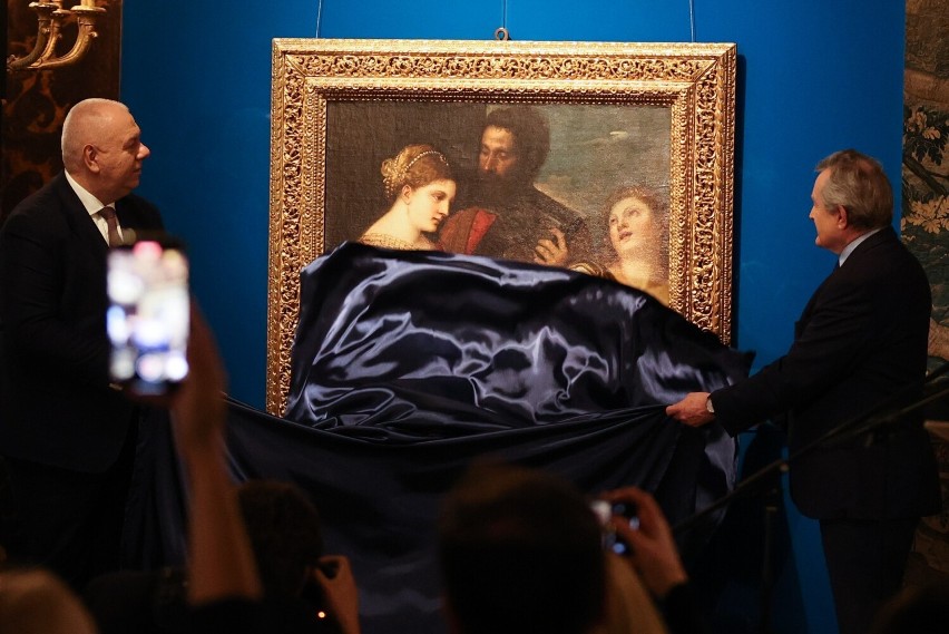 Odsłonięcie obrazu Tycjana "Alegorii miłości" na Wawelu z...