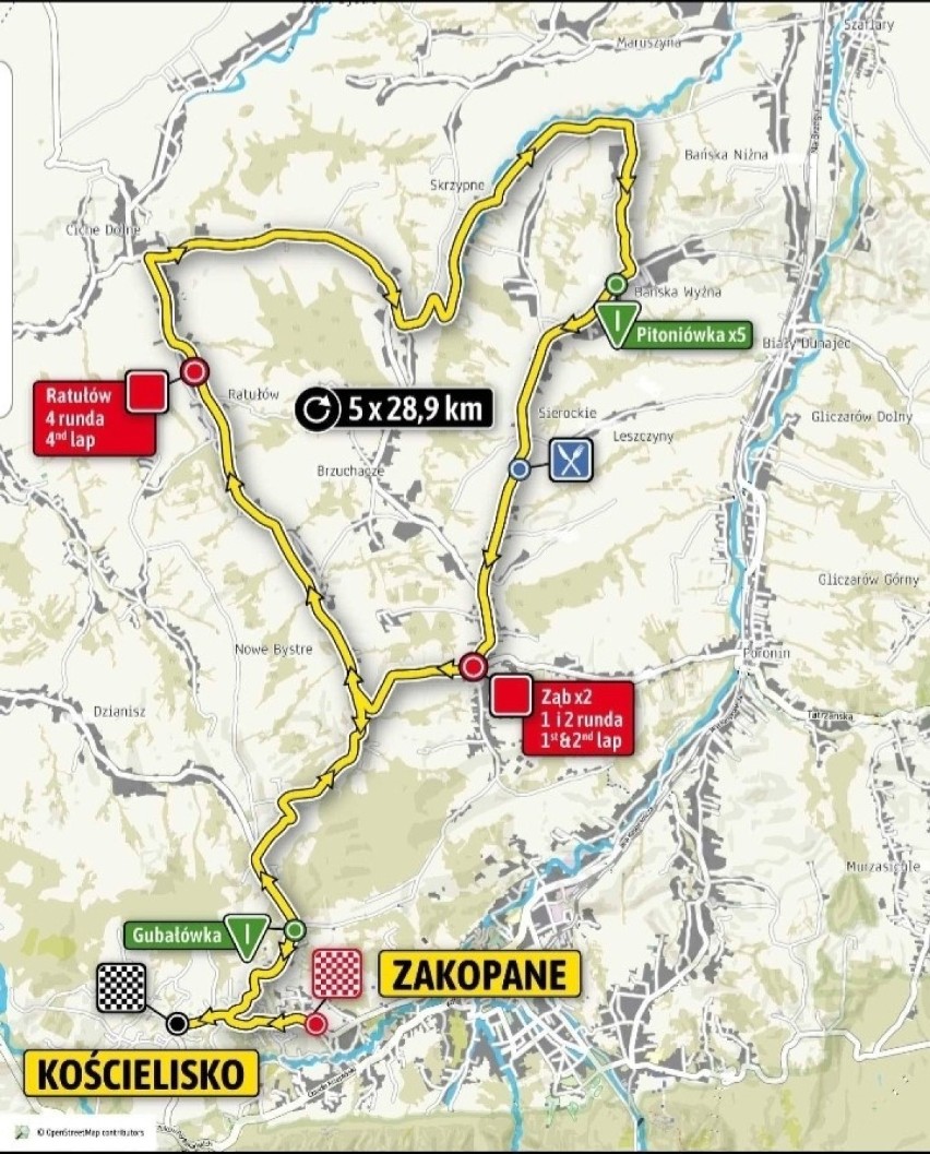 Tour de Pologne 2019 na Podhalu. Gdzie utrudnienia w ruchu? [MAPY, TRASA]