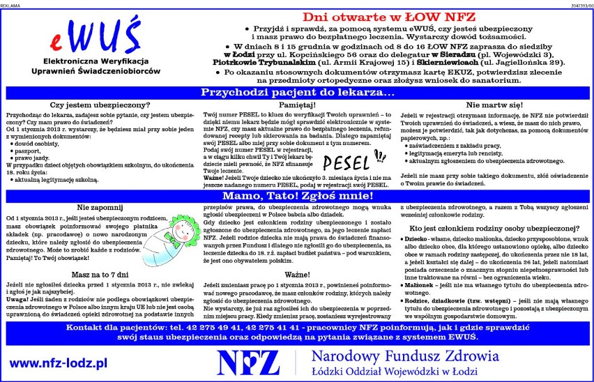 Przyjdź i sprawdź, czy masz prawo do bezpłatnego leczenia