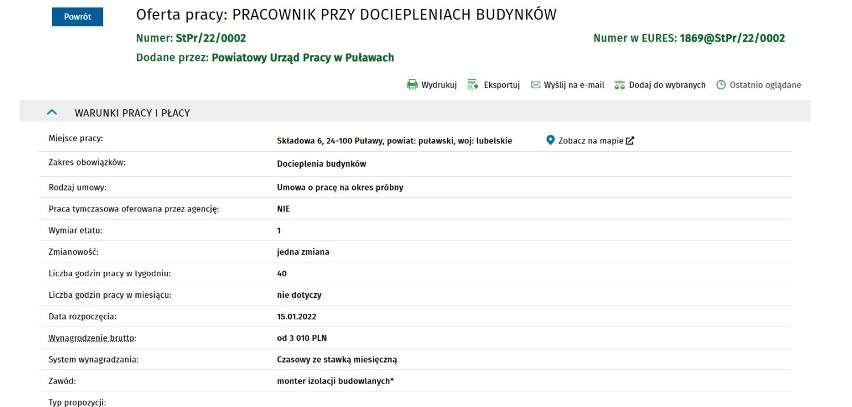 Szczegóły oferty pracy tutaj