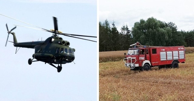 W akcji brał udział śmigłowiec i strażacy zawodowi oraz ochotnicy. Zdjęcie poglądowe.