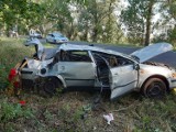 Wypadek pod Kostrzynem nad Odrą. Dachowało auto osobowe. Trzy osoby ranne