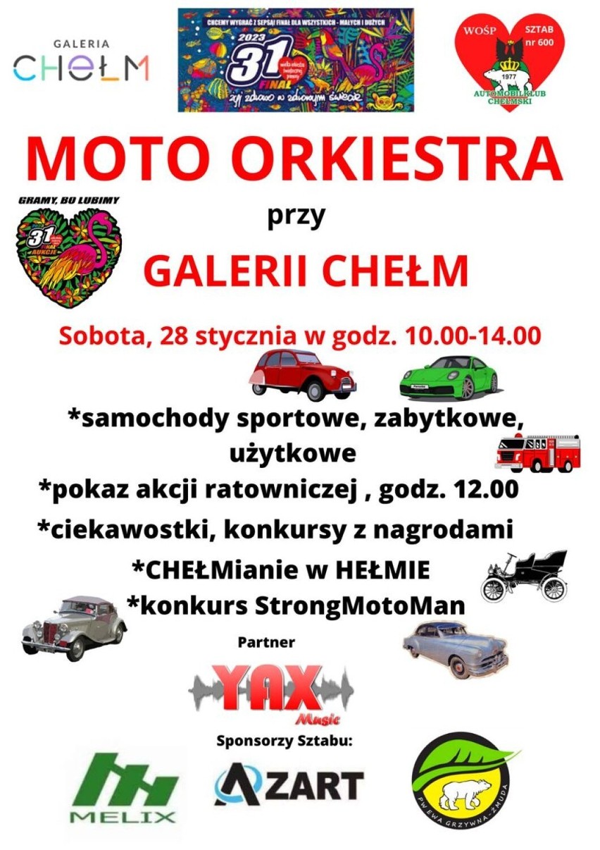 Moc  atrakcji będzie w Chełmie podczas 31. finału WOŚP. Orkiestrowe granie rozpocznie się w sobotę