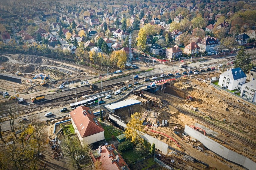 Budowa Węzła Łękno. Zobacz ZDJĘCIA z lotu ptaka - 21.11.2019