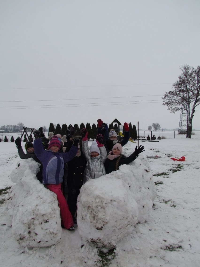 Śnieżne szaleństwo uczniów z Bieniądzic, Konopnicy, Szynkielowa i ZSS w Wieluniu