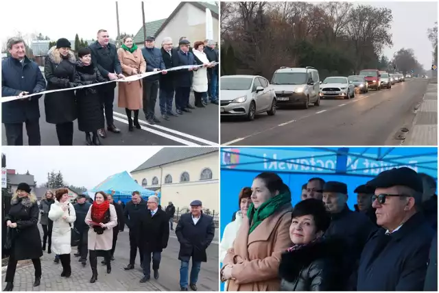 Tak przebiegało oficjalne otwarcie kilometrowego odcinka drogi powiatowej Włocławek-Lipno w Szpetalu Górnym, 5 grudnia 2022 roku.