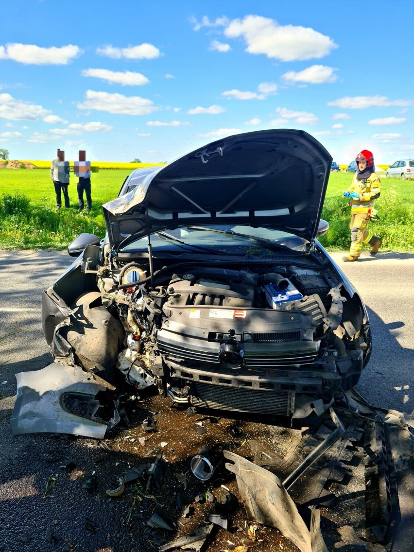 Wypadek na trasie Wągrowiec-Damasławek. Droga była zablokowana
