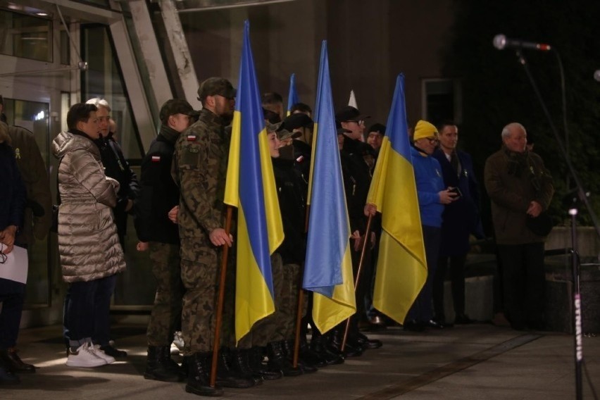 Pierwszy wiec solidarności z Ukrainą odbył się w Sosnowcu 25...