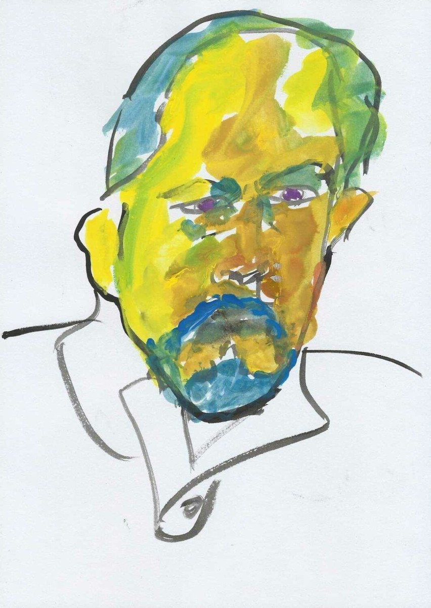 Adam Puławski i jego wystawa  obrazów oraz rysunków  "Kreską, plamą, barwą"