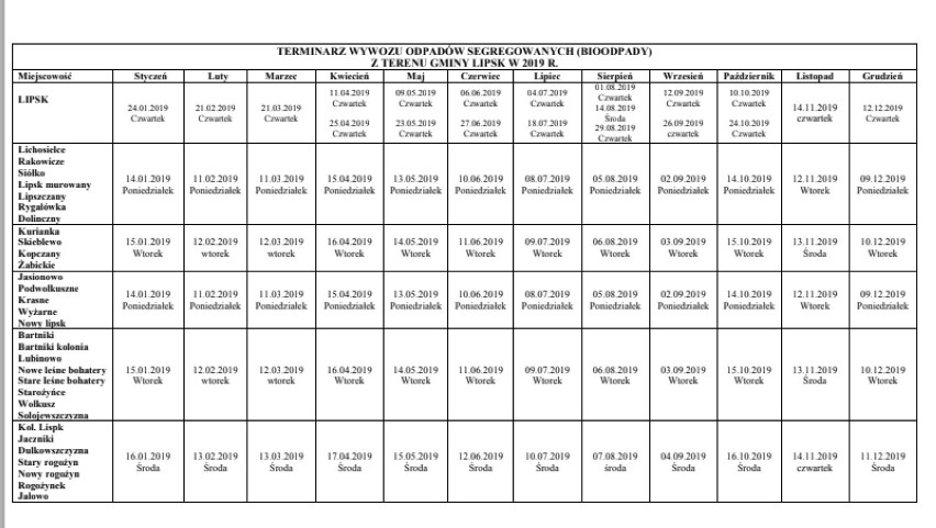 Gm. Lipsk. W nadchodzącym roku śmieci mocno uderzą po kieszeni. Zobacz stawki i grafik wywozu