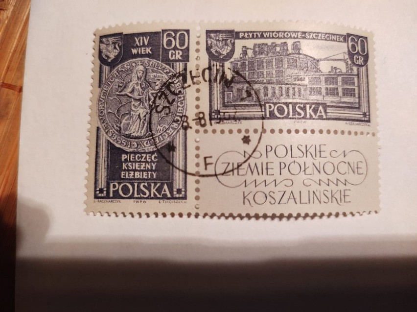 Bloczek ze znaczkiem pocztowym o ZPW Szczecinek