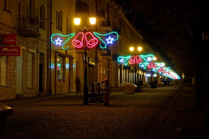 Świąteczne iluminacje w Łomży 2014 - ul. Długa, Stary Rynek,...