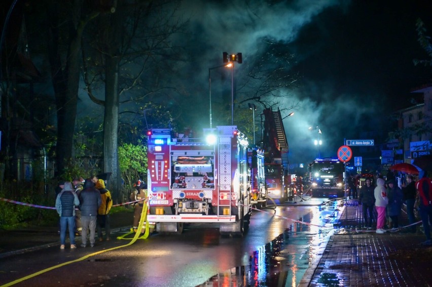 Pożar drewnianego budynku w Zakopanem