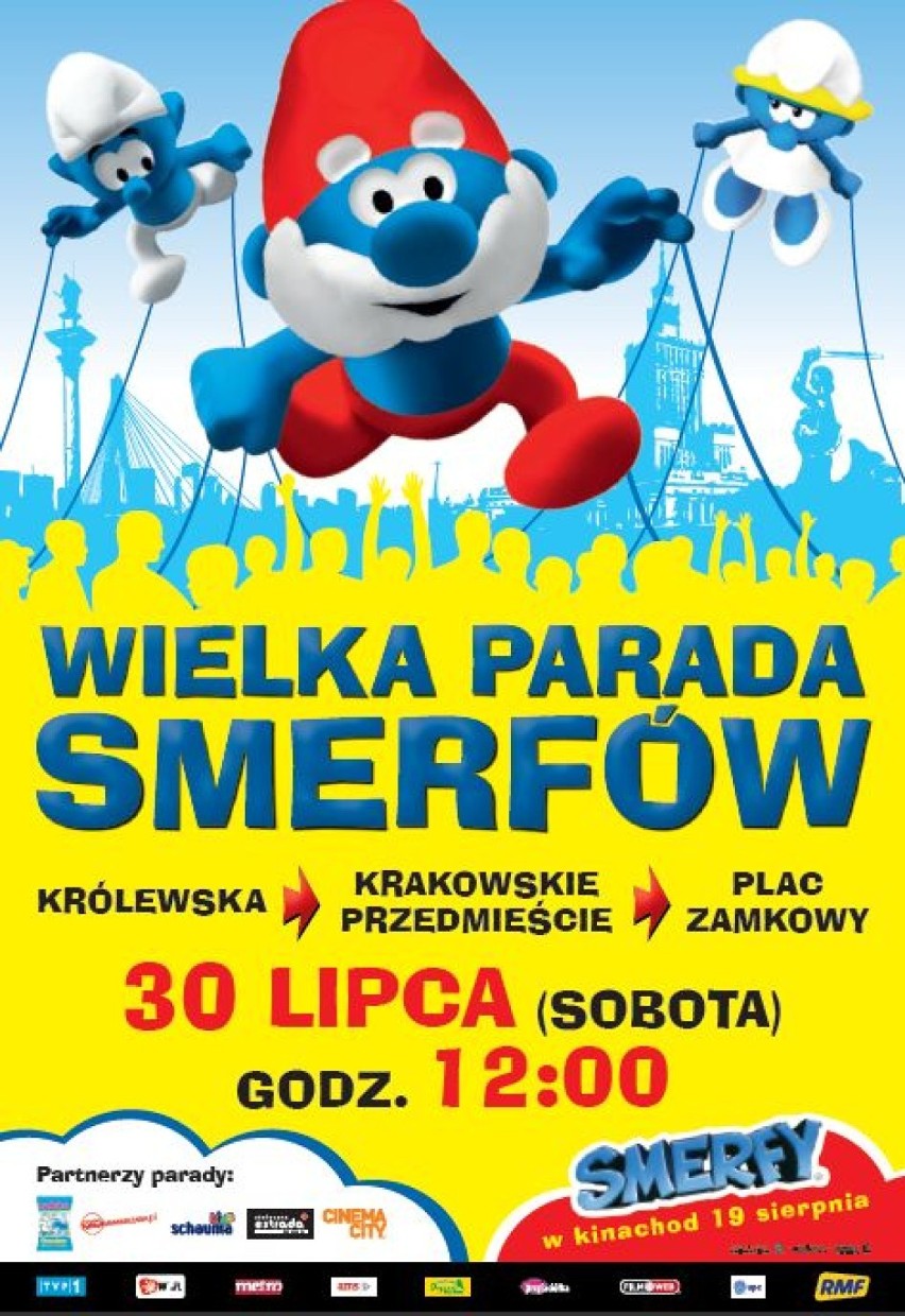 Parada Smerfów w Warszawie