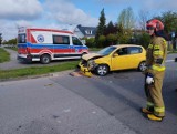 Wypadek w Poddębicach. Dziś rano zderzyły się dwa pojazdy ZDJĘCIA