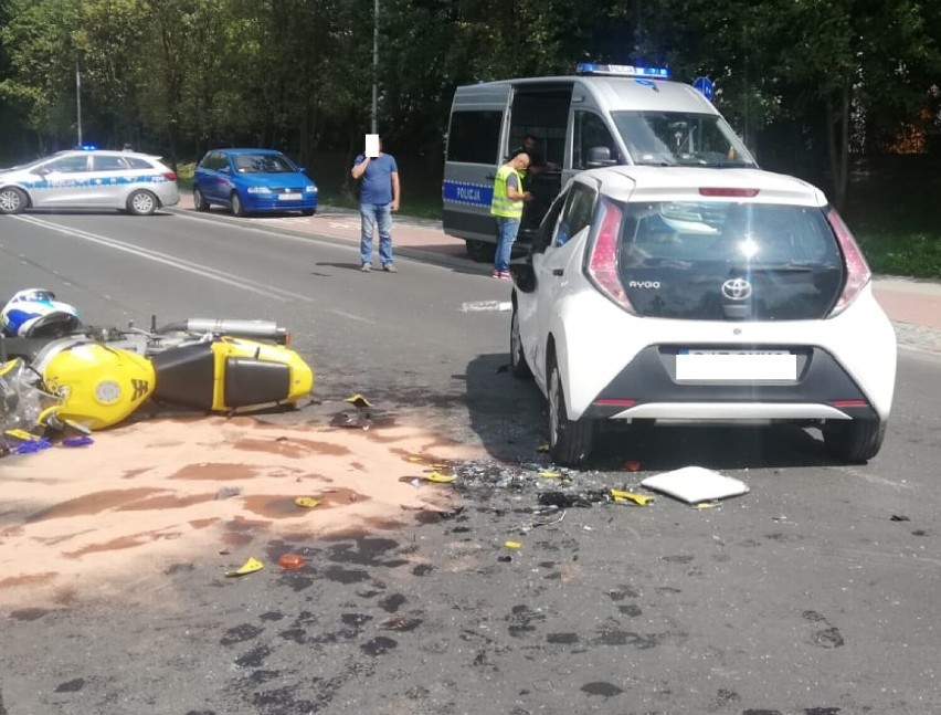 W wypadku w Jastrzębiu ucierpiał motocyklista i jadąca...