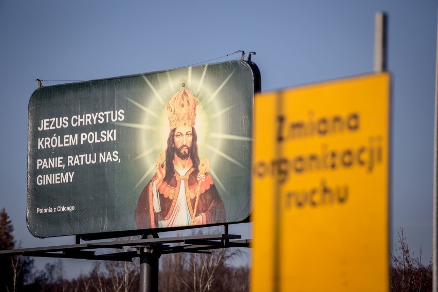 Billboard z Jezusem Chrystusem w Wałbrzychu [ZDJĘCIA 25.11.2020] 