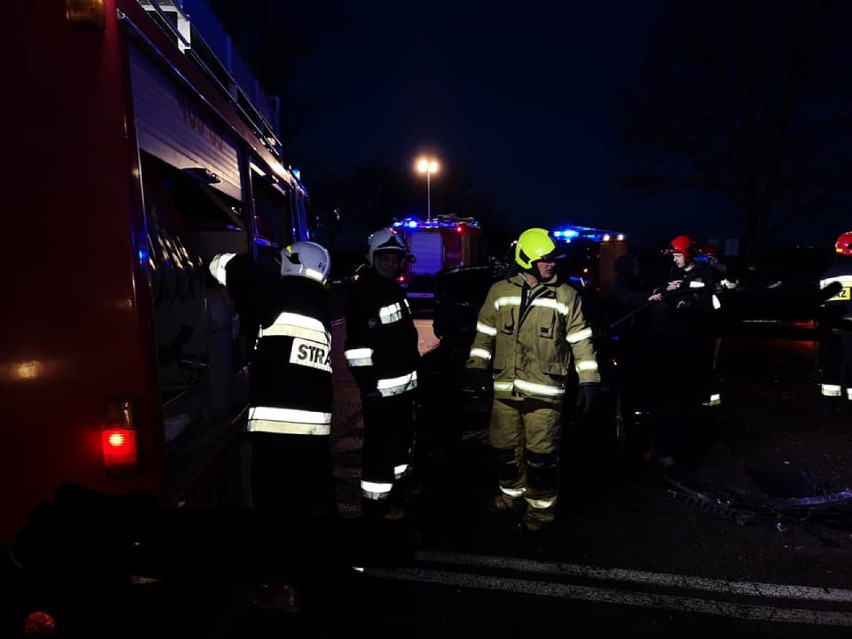 Wypadek w Kończewicach. Jedną osobę strażacy musieli uwalniać z samochodu [ZDJĘCIA]