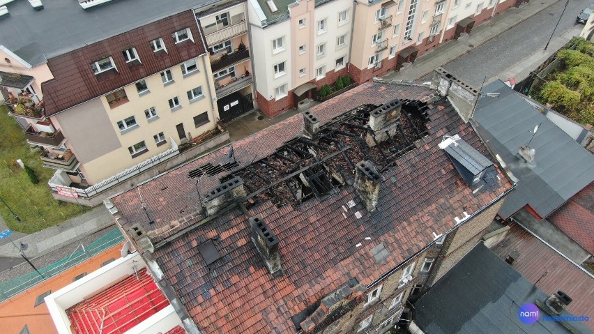 Pożar budynku na ulicy Łęgskiej we Włocławku
