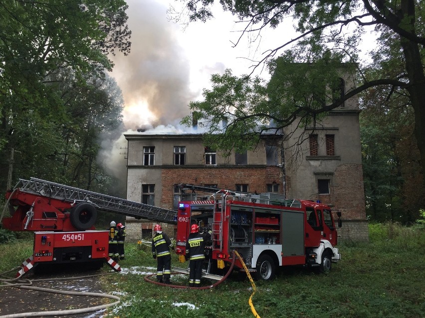 Palił się pałac w Kotliszowicach [ZDJĘCIA]