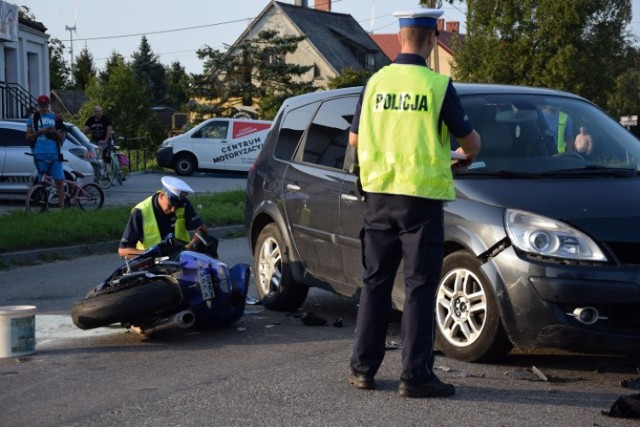 Nowy Dwór Gdański. Wypadek z udziałem motocykla