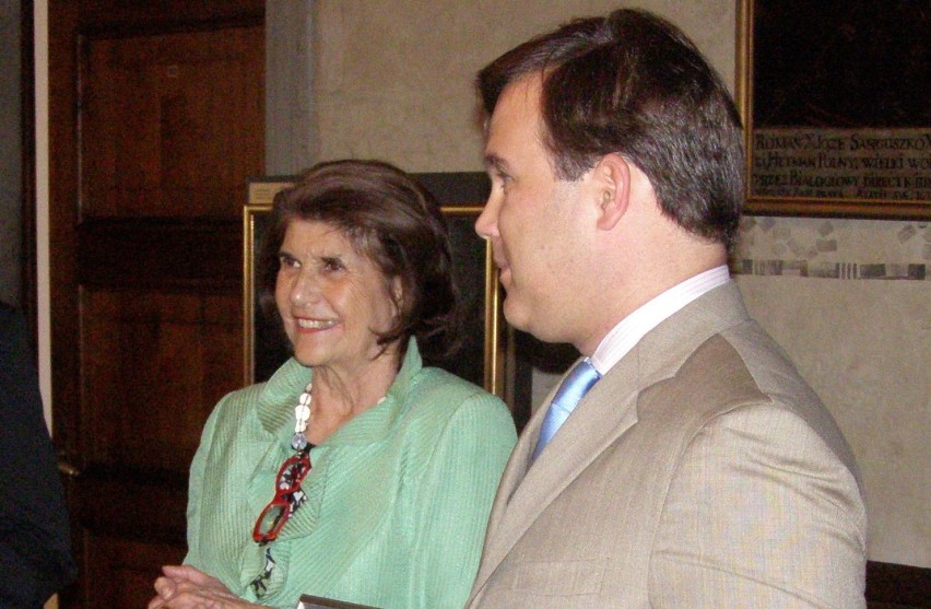 Księżna Klaudia z synem Pawłem w 2008 roku w ratuszu w...