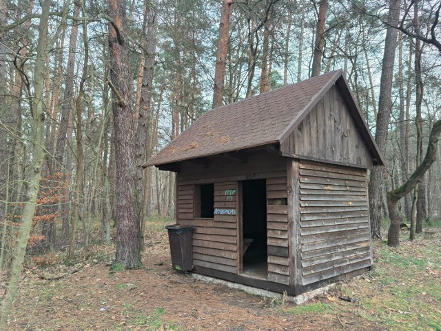 42-lata przez kilka dni mieszkała w tym schronie turystycznym na terenie Puszczy Niepołomickiej