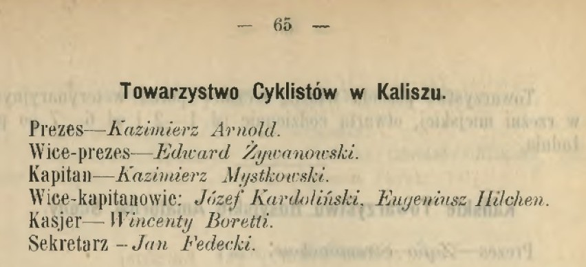 Zarząd Towarzystwa Cyklistów w Kaliszu