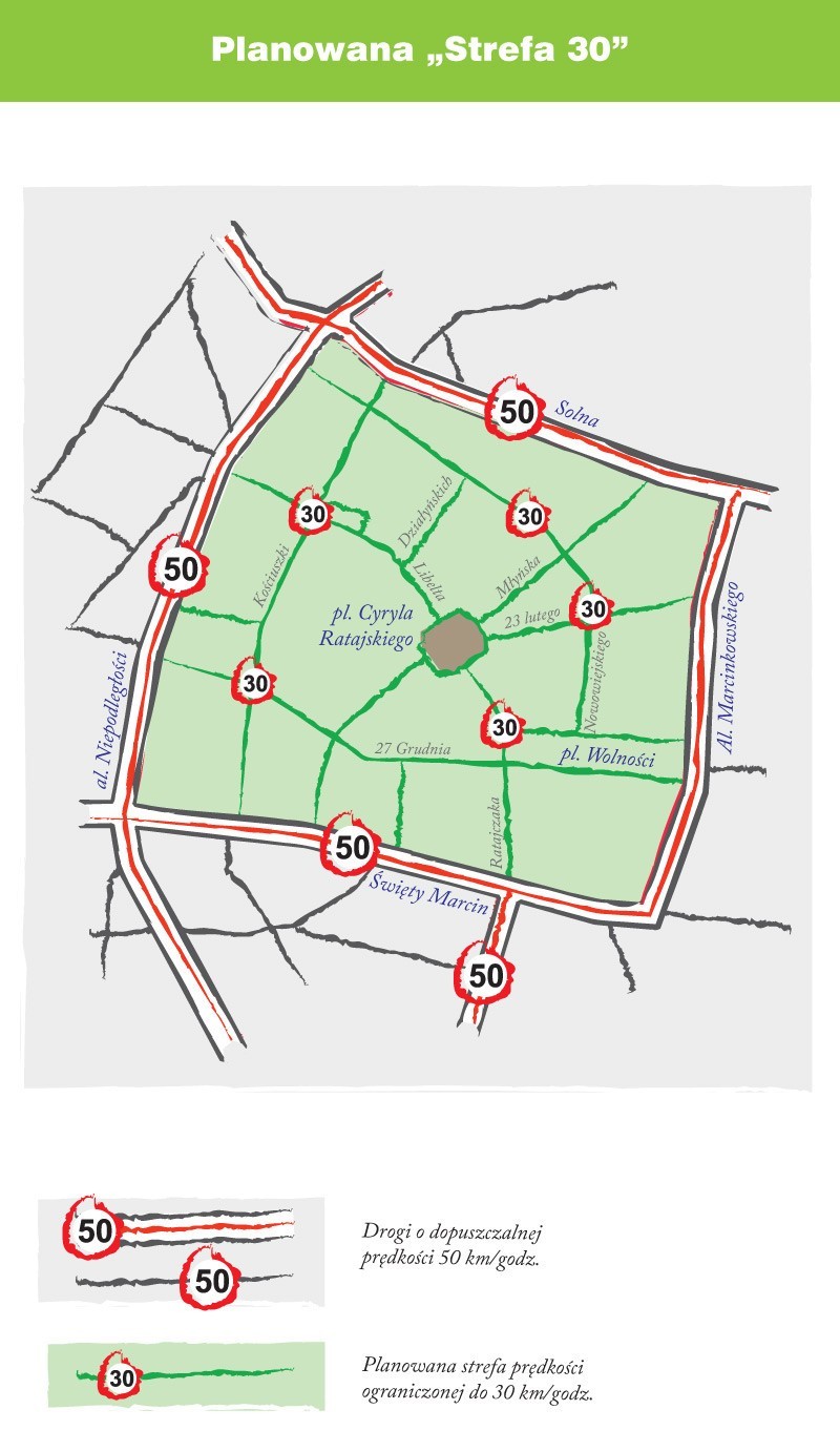 Poznań: Strefa 30 w centrum coraz bliżej [MAPKA]