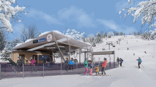 Ski Dolina Świniorka w Brennej – wizualizacja dolnej stacji kolei krzesełkowej.