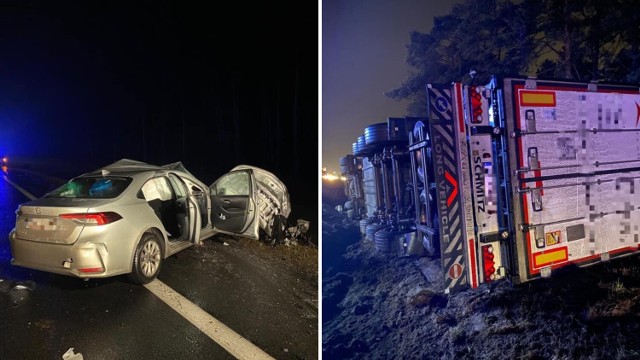 Na drodze ekspresowej S10 doszło do zdarzenia drogowego z udziałem samochodu osobowego i samochodu ciężarowego. W wypadku śmierć poniosła jedna osoba, a trzy kolejne trafiły do szpitala.